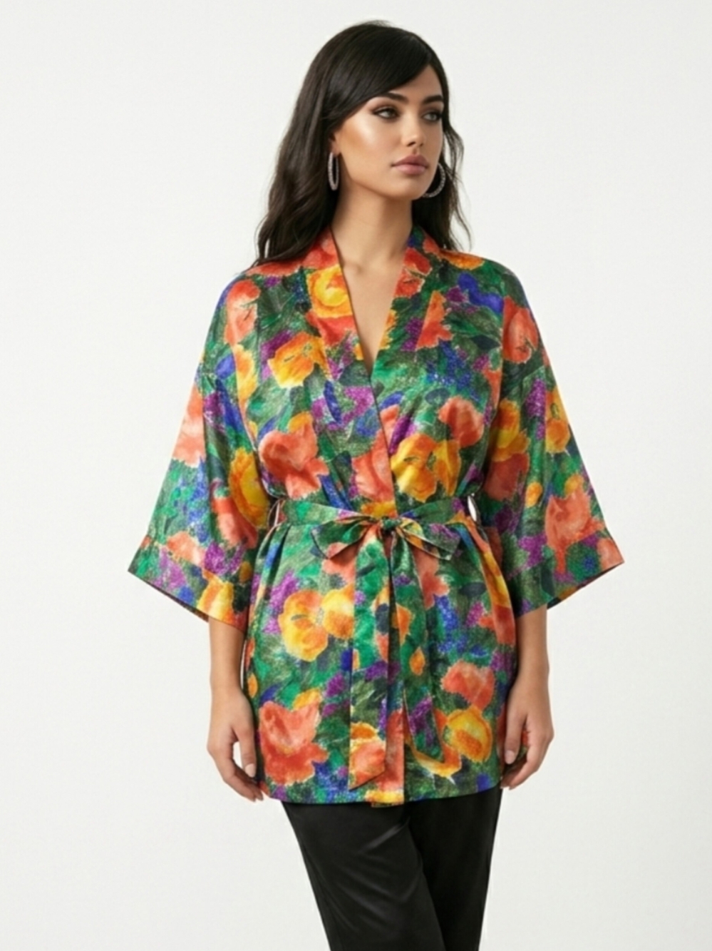 Vintage Victoria’s Secret Floral Satin Kimono Robe